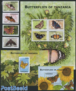 butterflies of Tanzania 4v+ 3 s/s
