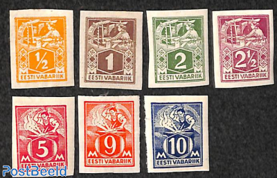 Estonian postage stamps. From left to right and top to bottom: S1, S2